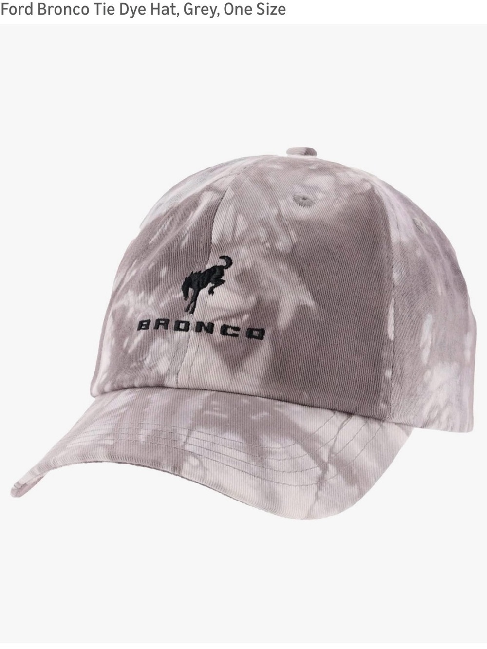 Bronco Embroidered Tie-Dye Cap in Gray